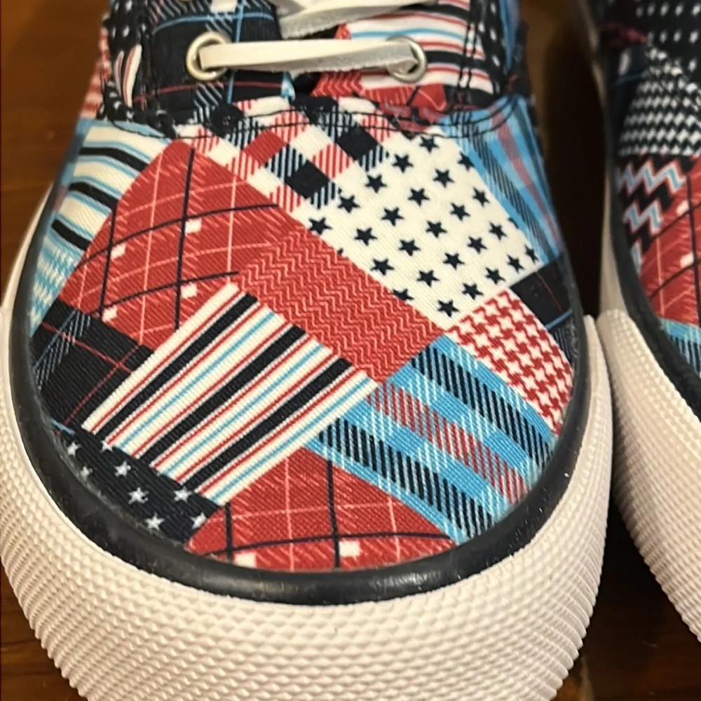 Sperry Top Sider Striper USA Flag shoes sneakers new boat deck 4th of July Mens